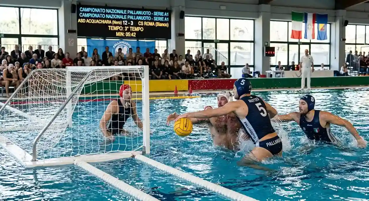 Match di pallanuoto fortemente sbilanciato tra due squadre di diverso livello