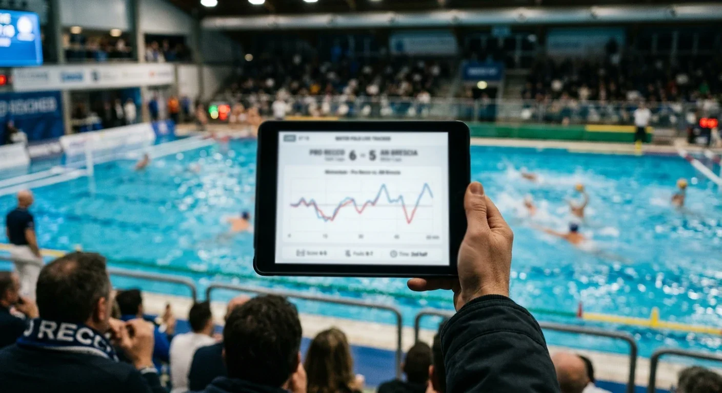 Palinsesto live di pallanuoto con quote che si aggiornano in tempo reale durante la partita