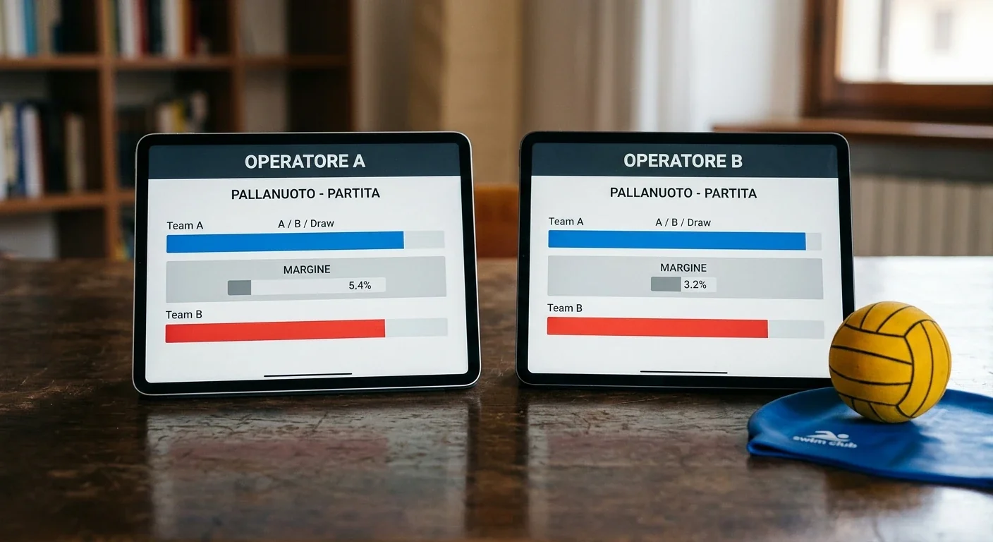 Quote di pallanuoto a confronto per individuare il margine del banco
