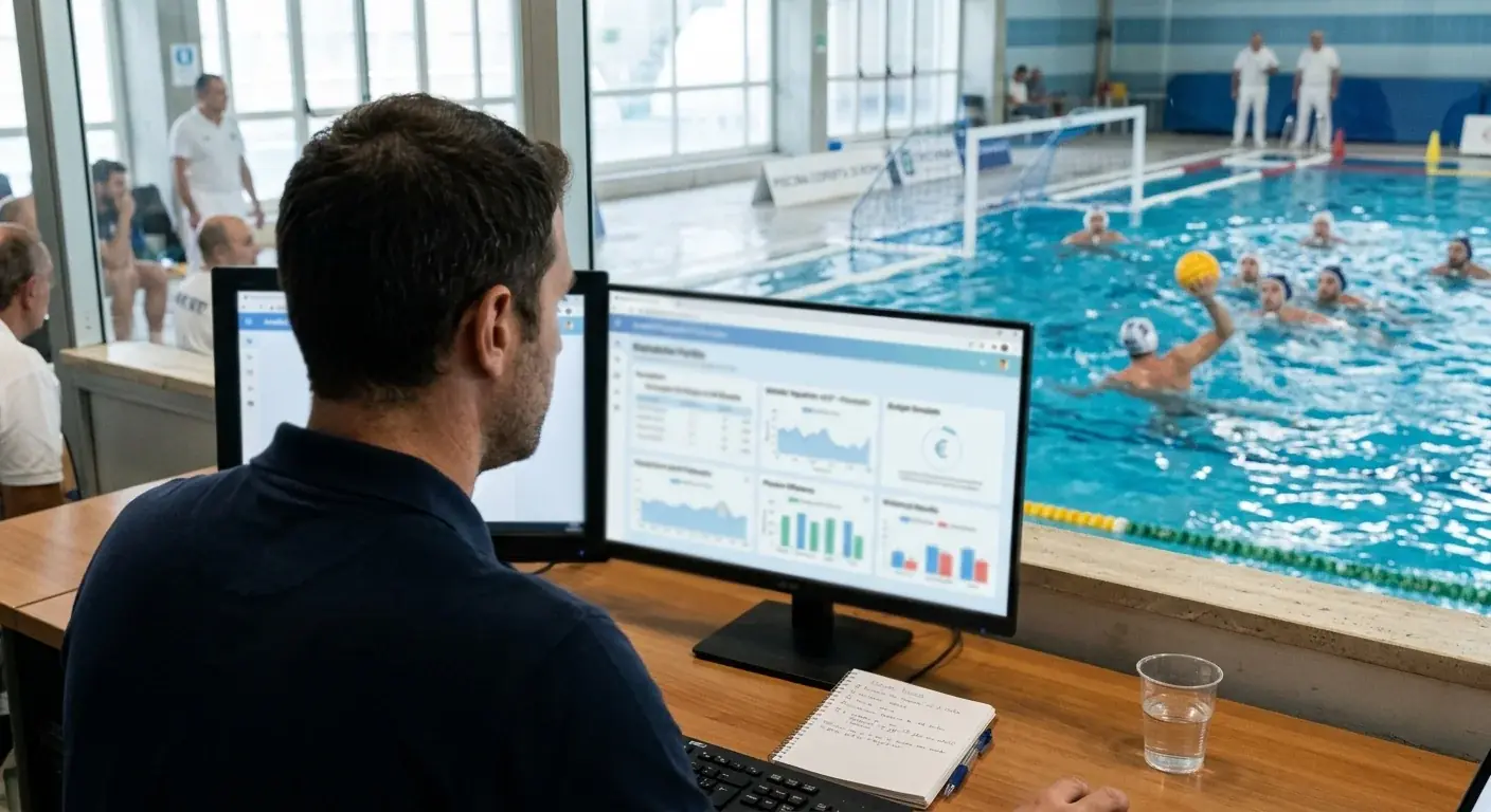 Analista al lavoro su un metodo di pronostico per la pallanuoto