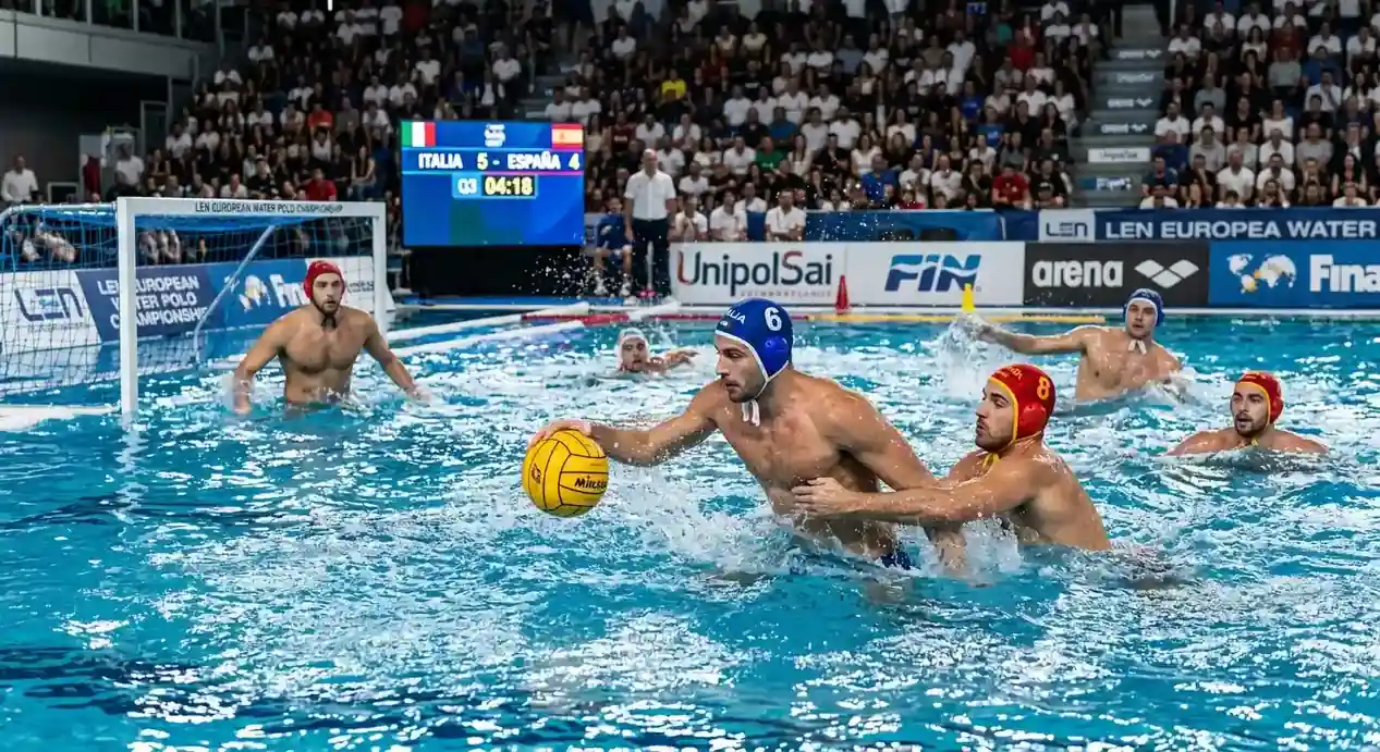 Settebello in vasca durante un grande torneo internazionale