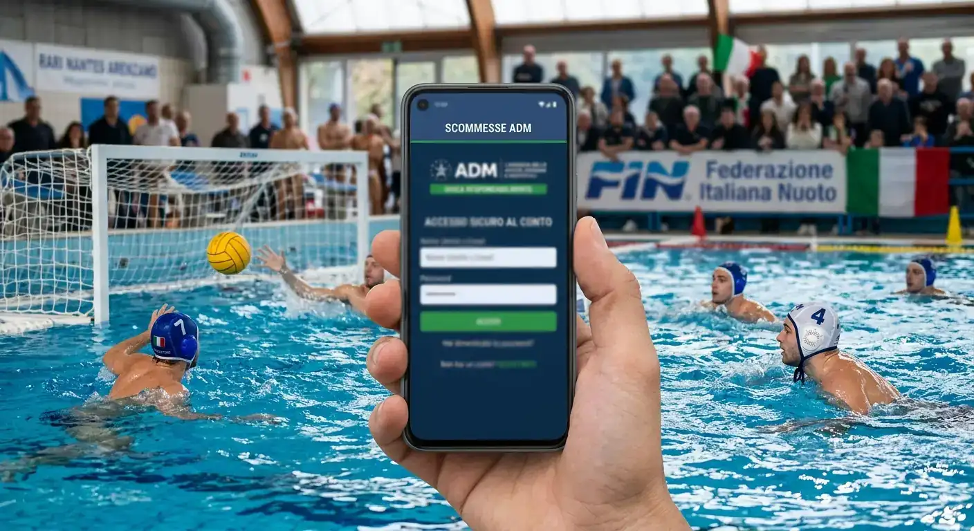 Schermata di accesso sicuro a un'app di scommesse con licenza ADM